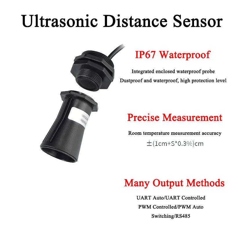 Ultrasonic Sensor Module for Distance Ultrasonic Ranging Sensor Module Smart Trash Can Overflow Sensor with Horn Mouth Structure