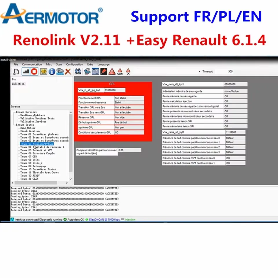 

Renolink-V2.11 OBD2 Auto Tools Upgraded Airbag Reset Key Coding License Activation Compatible with 1.87 1.99 2 Free Gift