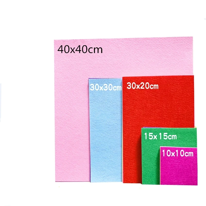 40Pcs New Square Felt Fabric Sheet Nonwoven Fabric DIY Patchwork Quilting Cloth For Handmade Sewing Craft Doll Toy  Scrapbooking