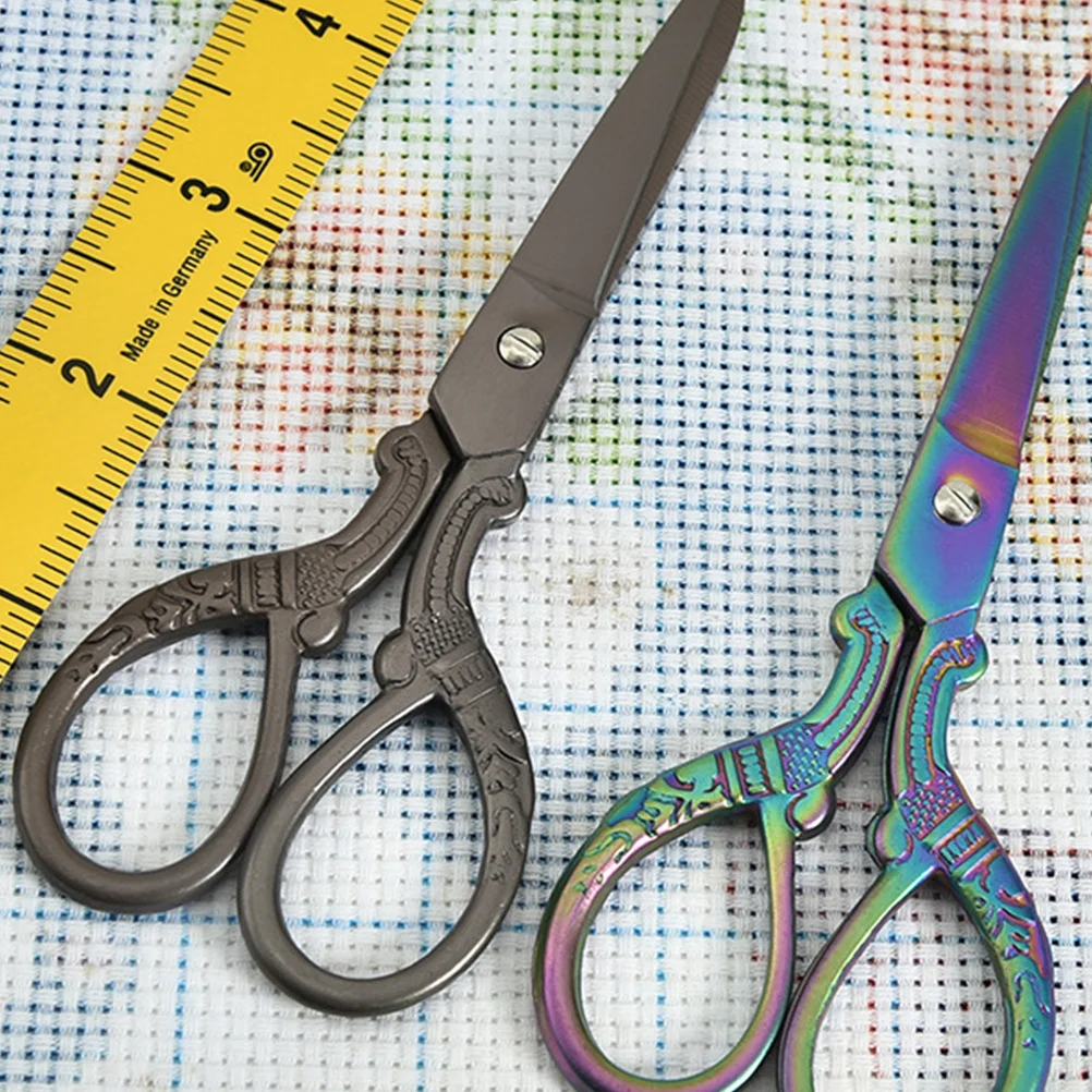 

1Pcs Gold Plating Embroidery Shear Retro Style Durable Practical Bright Color Ergonomic Handle Smooth Surface Portable Tailor