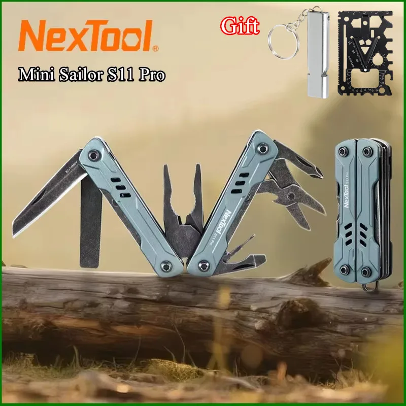 

NexTool S11 Pro Mini Sailor Pliers 12-In-1 Multi Tool Pocket Knife Folding Tools Wire Cutters EDC Card Pin Screwdriver Scissors
