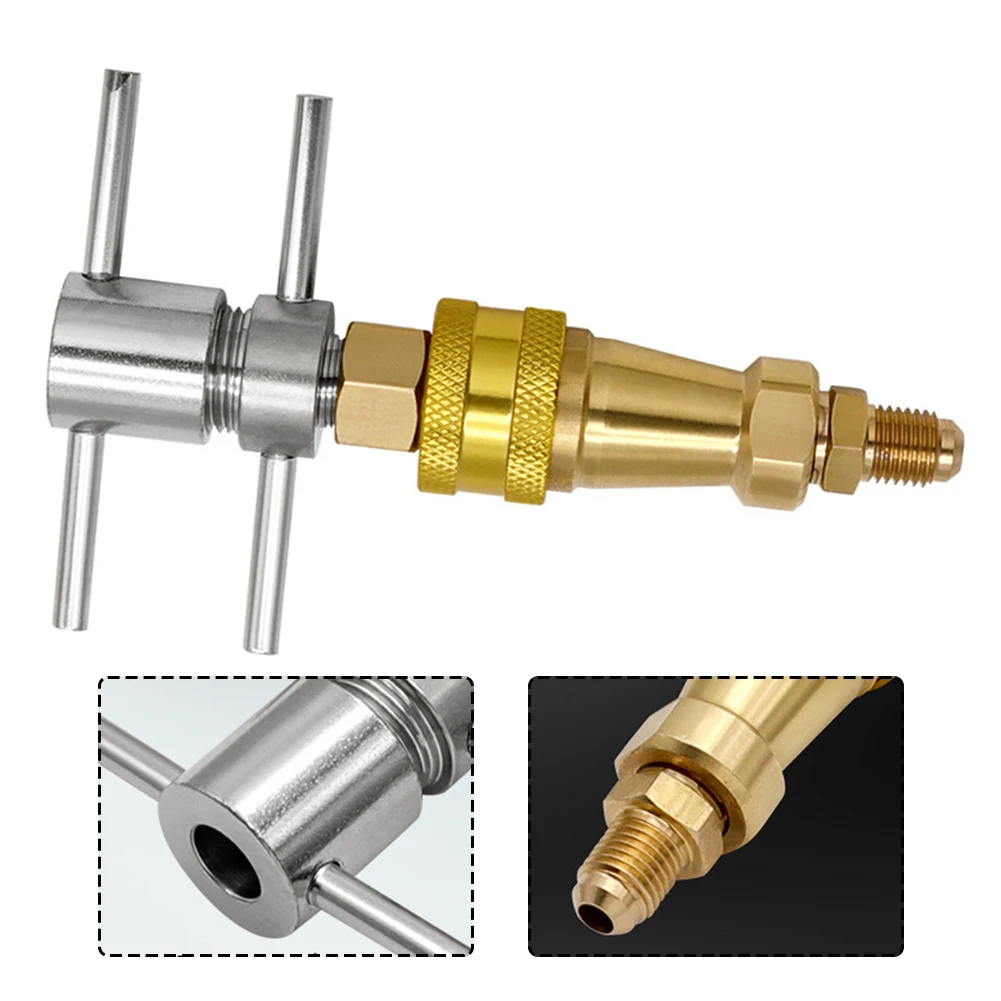 Rondella 1/4 pollici frigorifero accoppiamento rapido rondella in ottone spina a connessione rapida frigorifero riempimento fluoro strumenti a connessione rapida