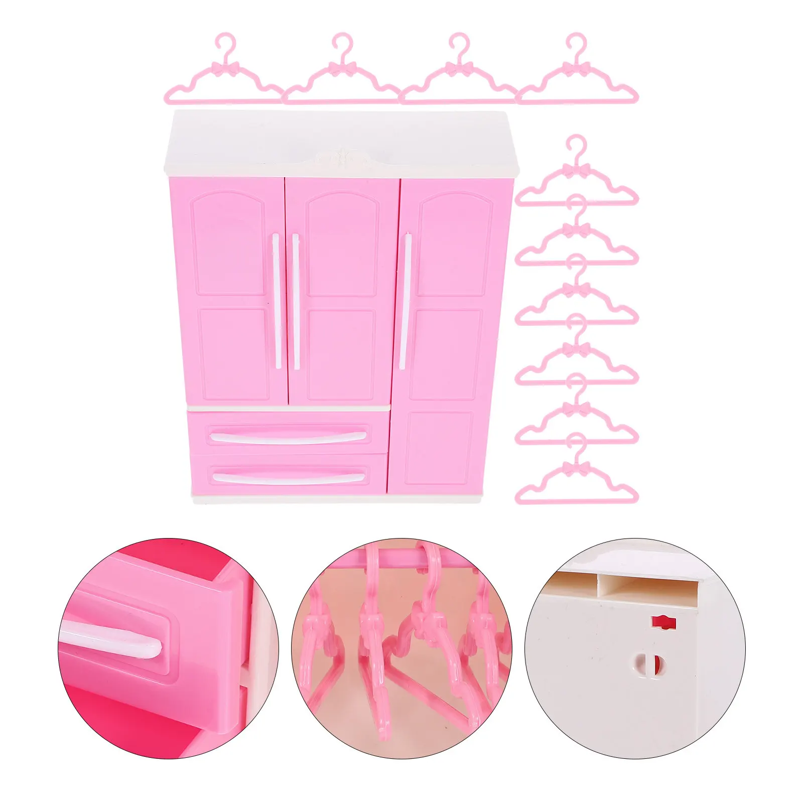 

1Set Mini House Wardrobe Clothing Organizer Mini Hangers for Clothes Storage Kids Gift Durable Plastic Micro House Furniture
