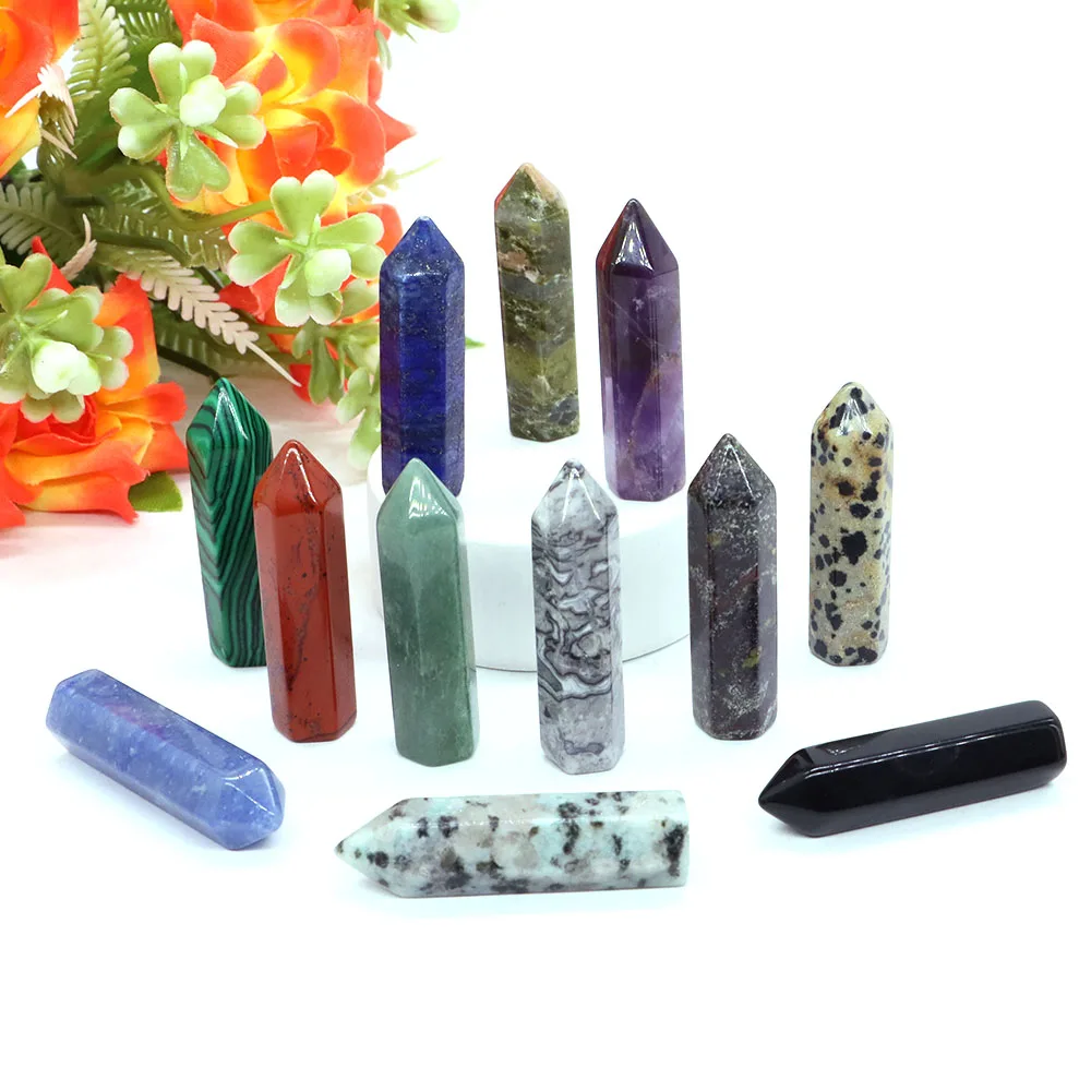 

Natural Stones and Crystal Amethyst Rose Quartz Point Wand Reiki Healing Tower Energy Ore Mineral Polished Crafts Home Decor