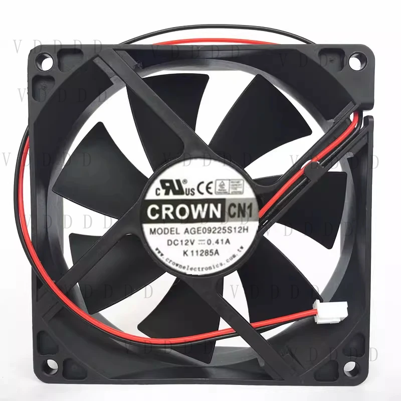

LL for 1PCS CROWN AGE09225S12H DC12V 0.41A 2-wire cooling fan 9225 9cm