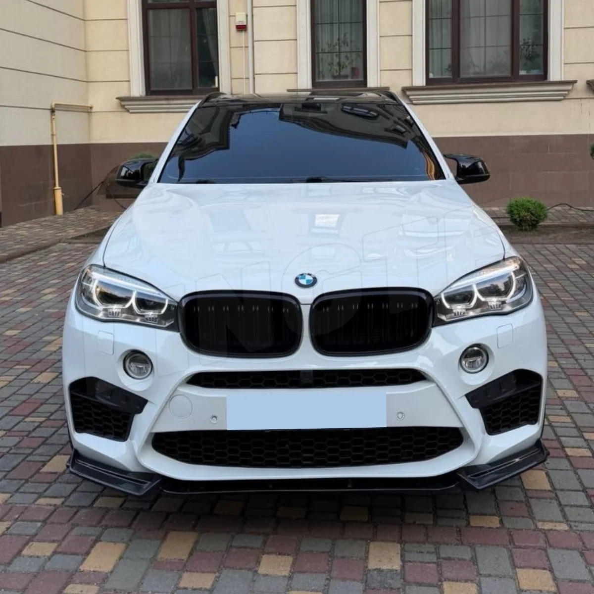 MAX Style V.1 Gloss Black ABS Front Splitter For BMW X5M F85 X6M F86 2015-2018 Real M / M-Look Upgarde Cover Guard Bumper Lip