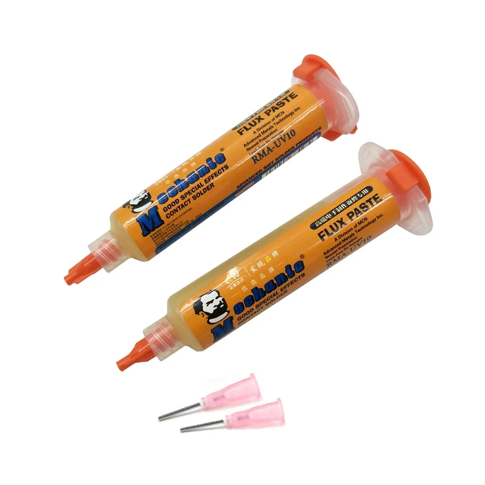 

2PCS MECHANIC RMA-UV10 BGA Solder Flux Paste Soldering Tin Cream 10CC For SMT Solder Soldering Electronics Weldingrepair Tools