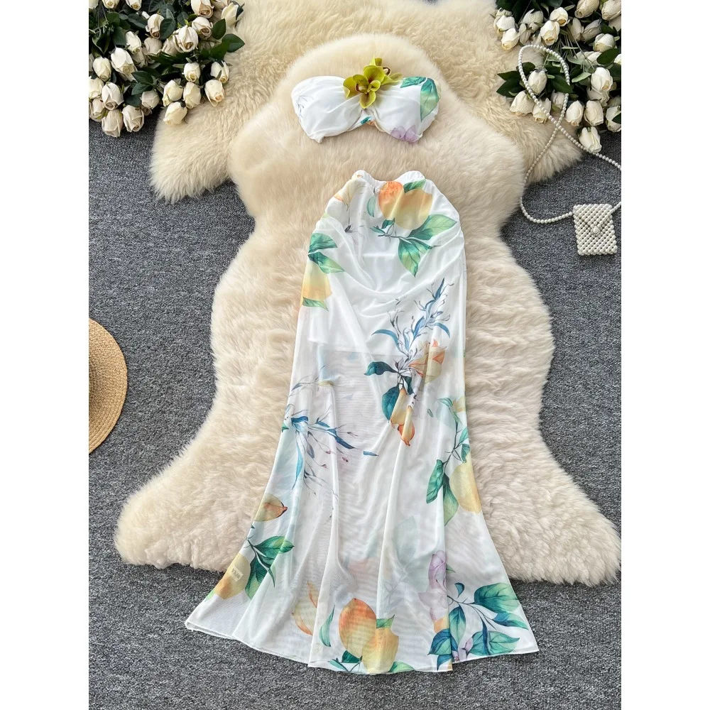 

Шикарный винтажный тонкий принт без рукавов, элегантный сказочный корейский модный сарафан в стиле бохо, женская одежда