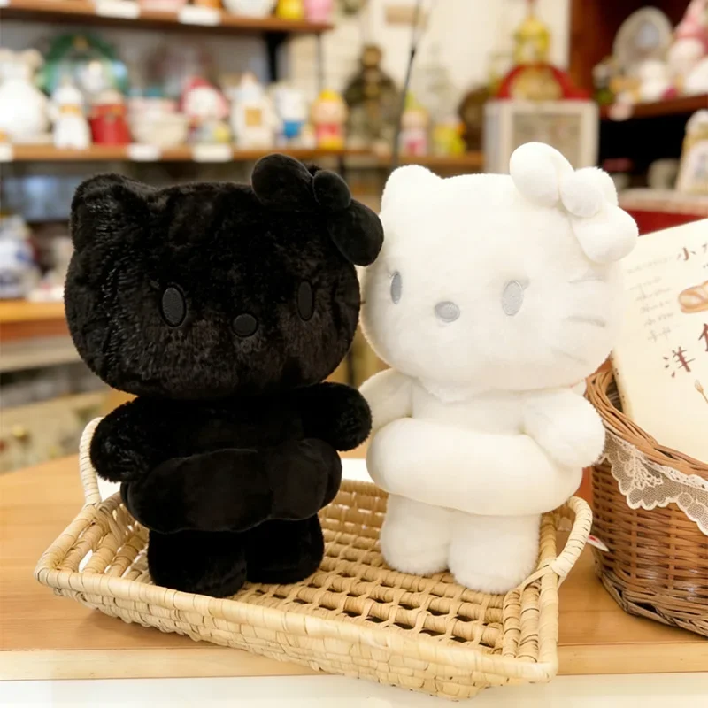 

Плюшевая кукла-подушка Sanrio Hello Kitty 60 см, черно-белая, с эффектом тай-дай, высококачественная, эстетичная, подарок на день рождения для девочек и детей