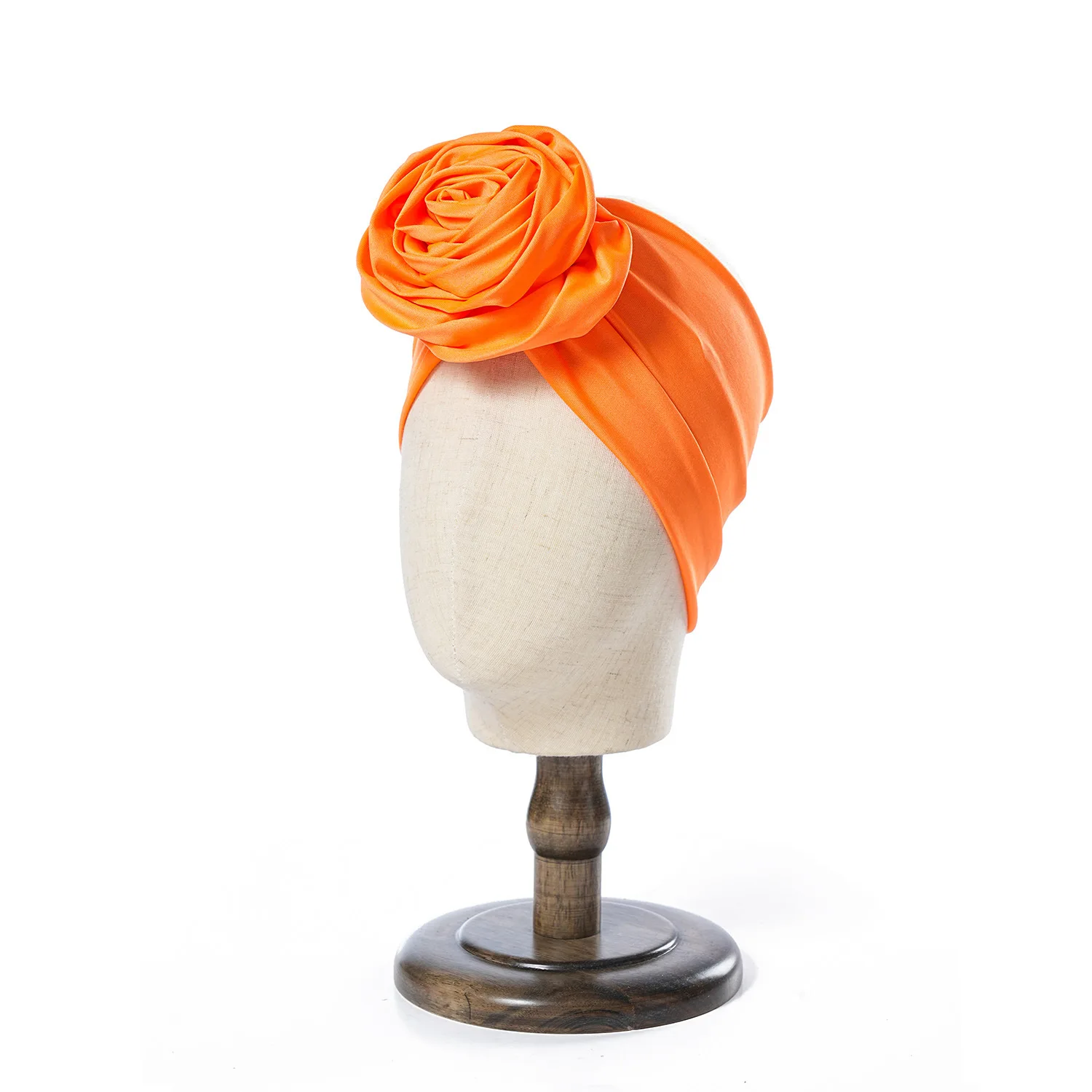 Rohes Seiden-Haarband mit großer Rose, atmungsaktiv, leicht, für afrikanische Frauen, Turban-Wickel, elastisch, Boho-Blumen-Bandana, Party-Kopfbedeckung – Detail 8