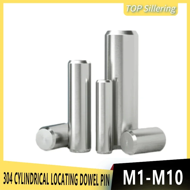 304 Stainless Steel Round Bar Solid Rod Cylindrical Locating Dowel Pin Fixed Shaft Pins M1 M1.5 M2 M2.5 M3 M4 M5 M6 M8 M10