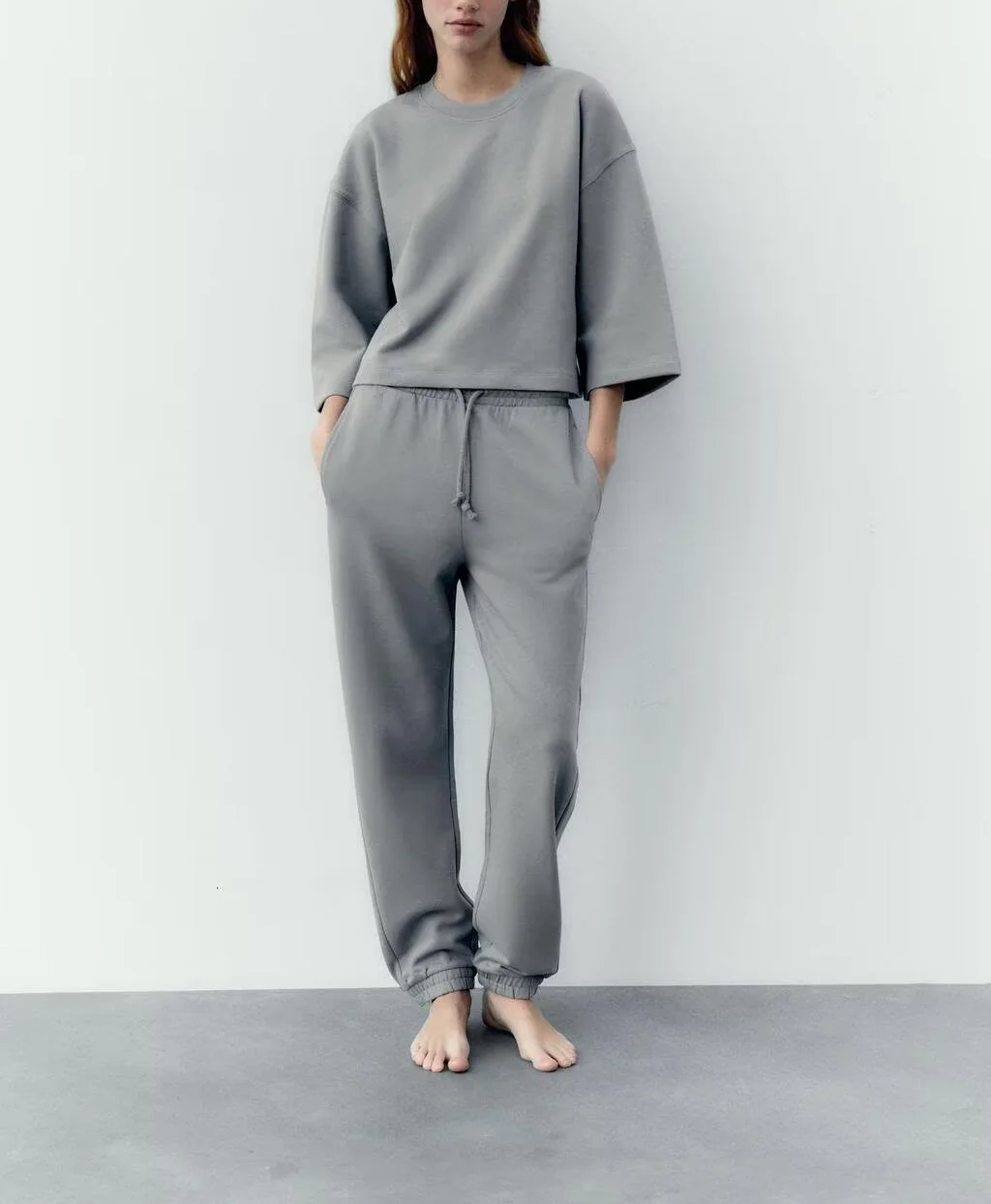 

Весенняя повседневная свободная круглая толстовка с капюшоном Ne ort Sve, эластичные брюки для бега, комплект Faion, удобная женская одежда из хлопкового материала