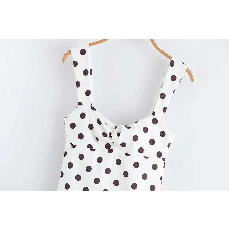 YENKYE Elegante Vrouwen Polka Dot Korte Jurk Mouwloze Sweetheart Hals Geplooide Zoom A-lijn Jurken Zomer Lady Chic Party Vestidos