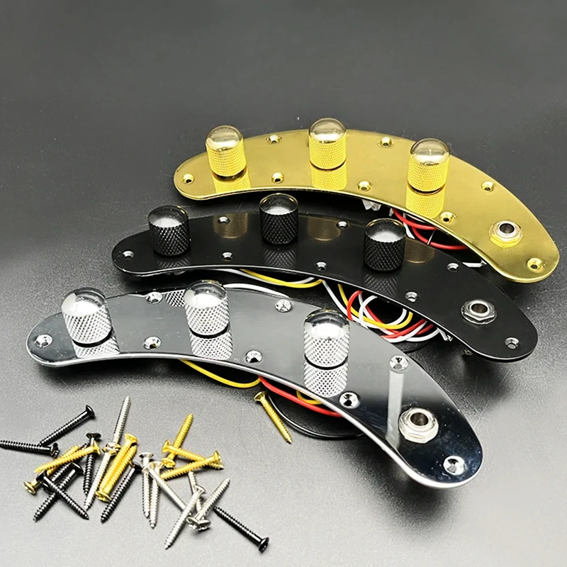 

Pre-Wired 2V1T Control Plated for Bass Loaded Control Plate 250K Pots for MM Bass Guitar Black/Gold/Chrome