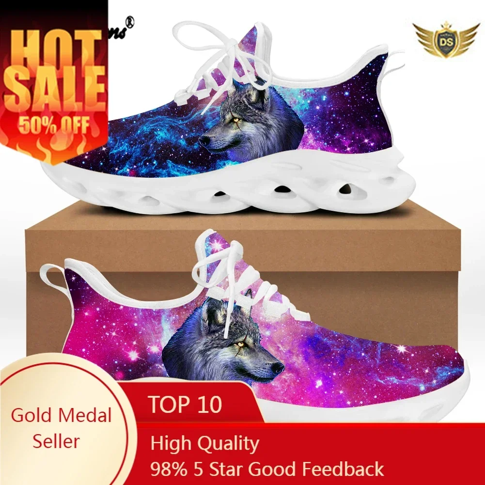 Men Sneakers Universe Wolf Face Printed Flats Classic Wear-resistant Summer/Autumn Men's Comfort Casual Sport Shoes