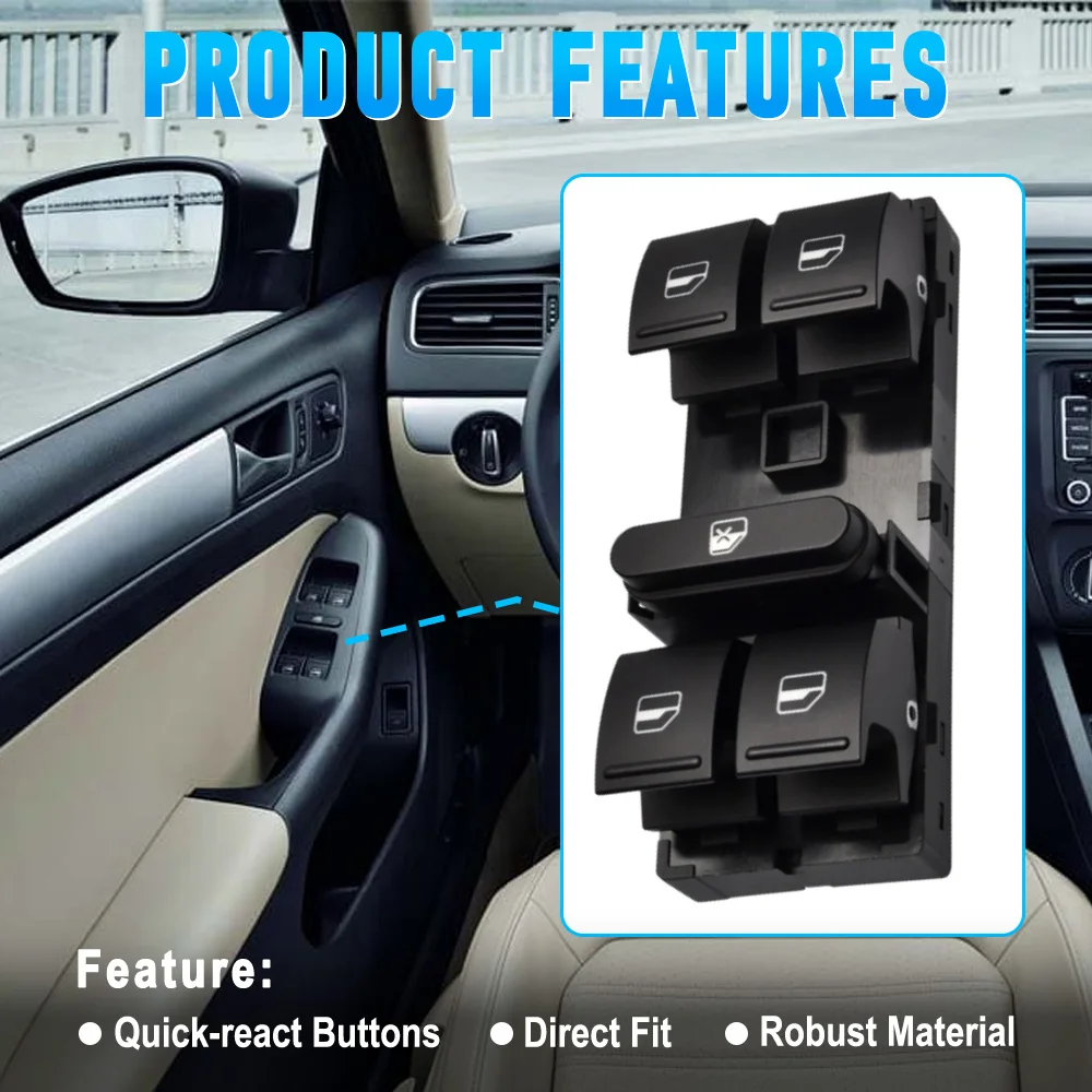 5K4959857 5K4 959 857 مفتاح التحكم في النافذة لفولكس واجن باسات 2006-2017 فولكس فاجن GTI 2007-2013 #3