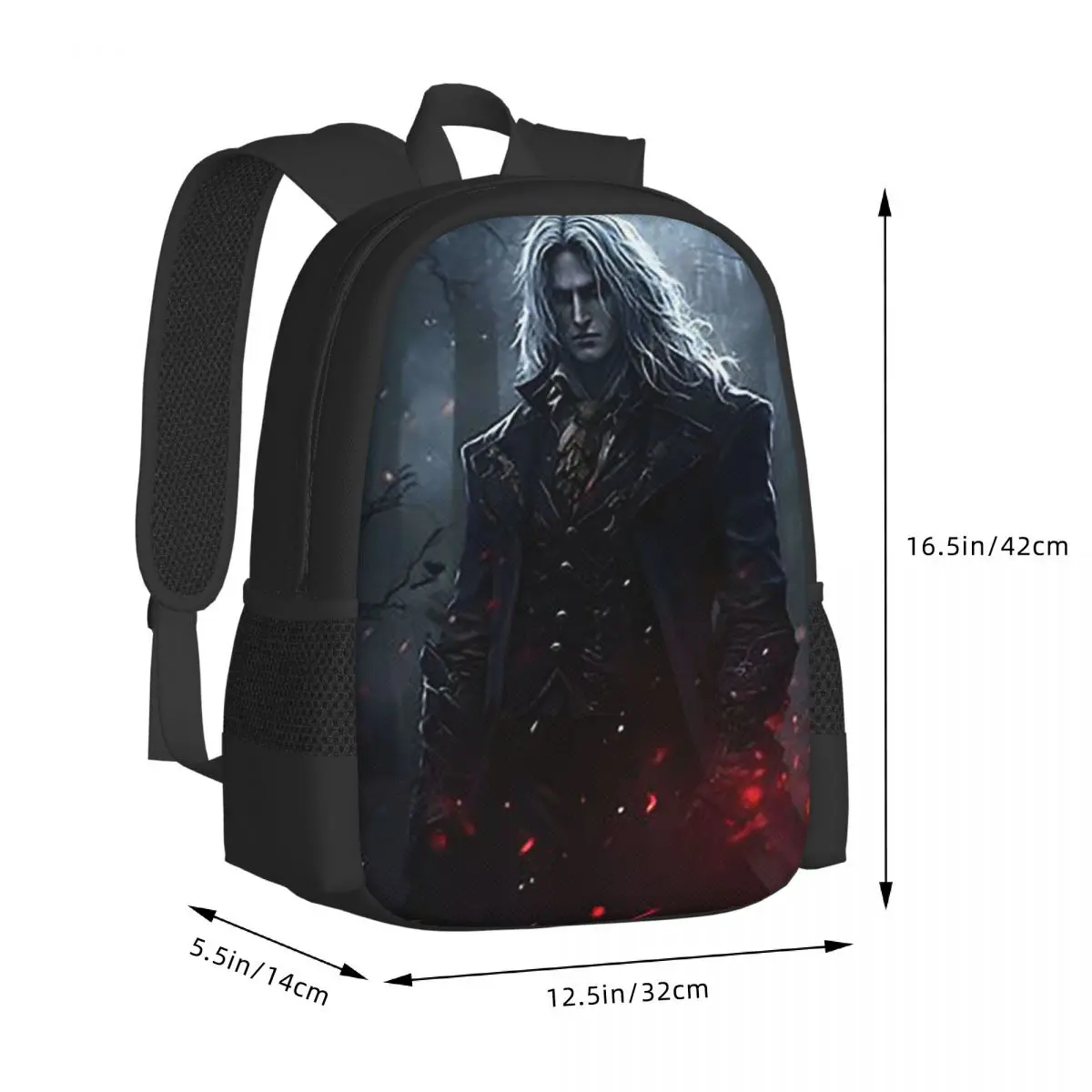 Alucard Vampire Game Student Backpack School Bag Hiking Travel Daypack for Men Women Fashion Bookbag Shoulder Bags