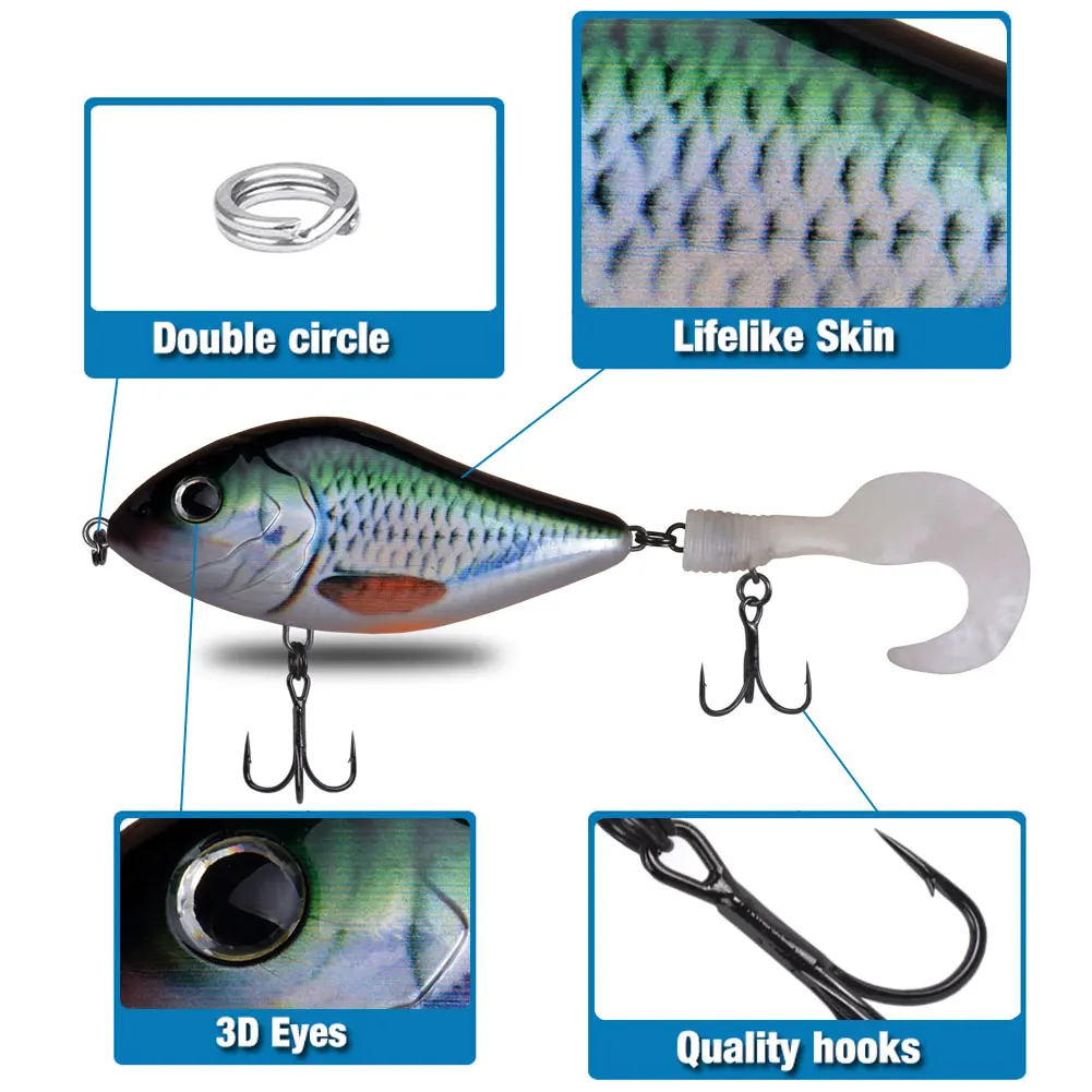 FREE FISHER Jerkbait slider de hundimiento lento para lucio - imagen 4