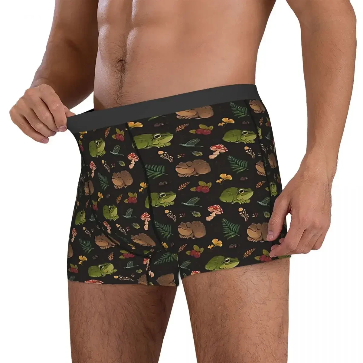 Boxer Underpants Shorts Frogs & Berries Panties Male Breathable Underwear for Homme Man Boyfriend Gifts