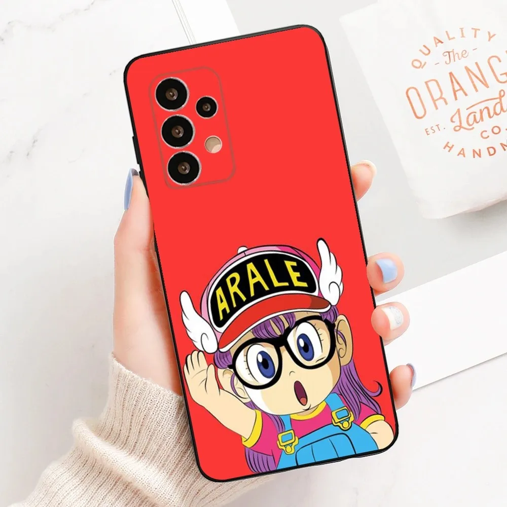 Cartoon Dr S-Slump A-Arale Phone Case For Samsung Galaxy A13,A21s,A22,A31,A32,A52,A53,A71,A80,A91 Soft Black Cover