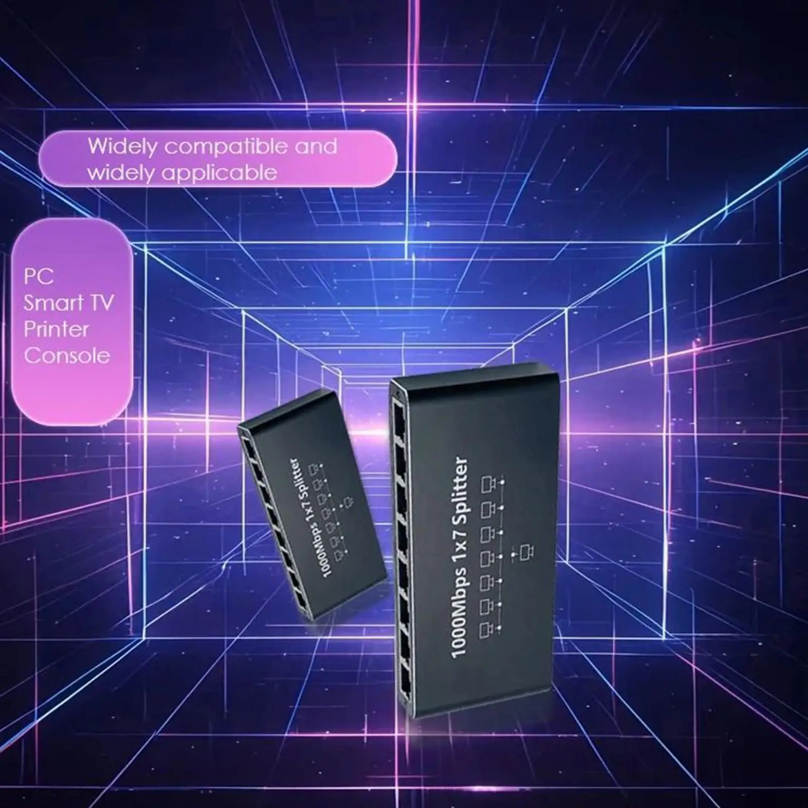 Ethernet-сплиттер, 8-портовый гигабитный Ethernet-удлинитель, адаптер 1000 Мбит/с, портативный удлинитель Plug and Play для настольной потоковой передачи на стене