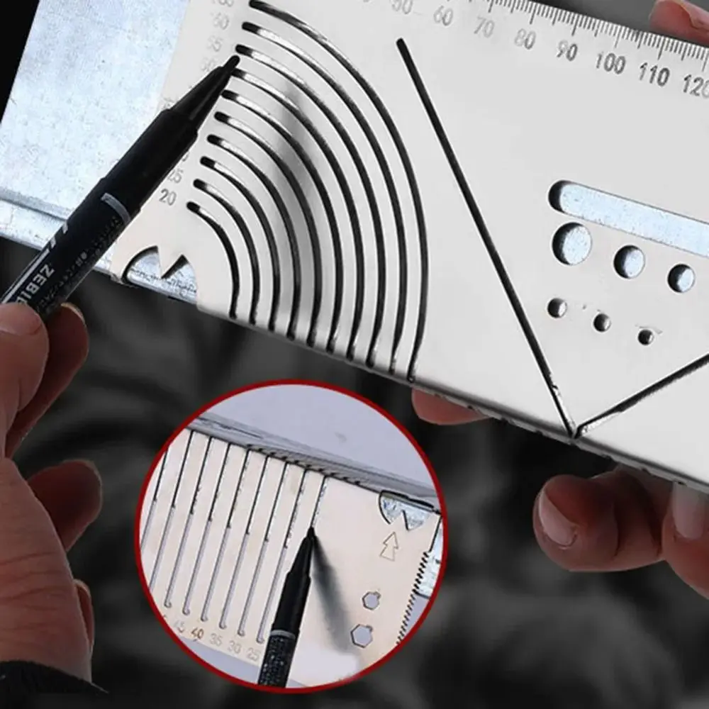 Stainless Steel Angle Arc Marking Tool Multifunction Metal Marking Pipe Cutting Guide Precise Angles Versatility