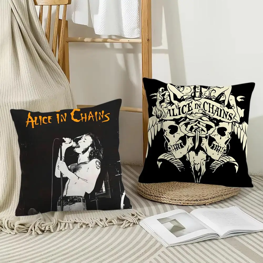 Alice in C-Chains Cushion Cover Pillow Case Short Plush Square Throw Pillow Covers Pillowcase Sofa Home Decor Gift