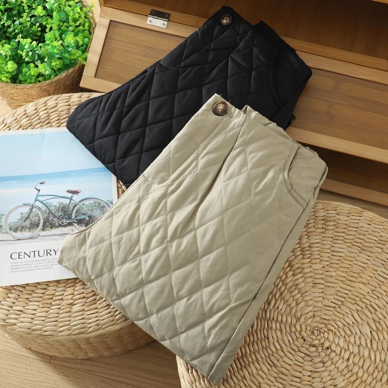 

Легкие женские брюки для зимней верхней одежды, модные флисовые свободные теплые хлопковые брюки с прямыми штанинами 2025 w1634