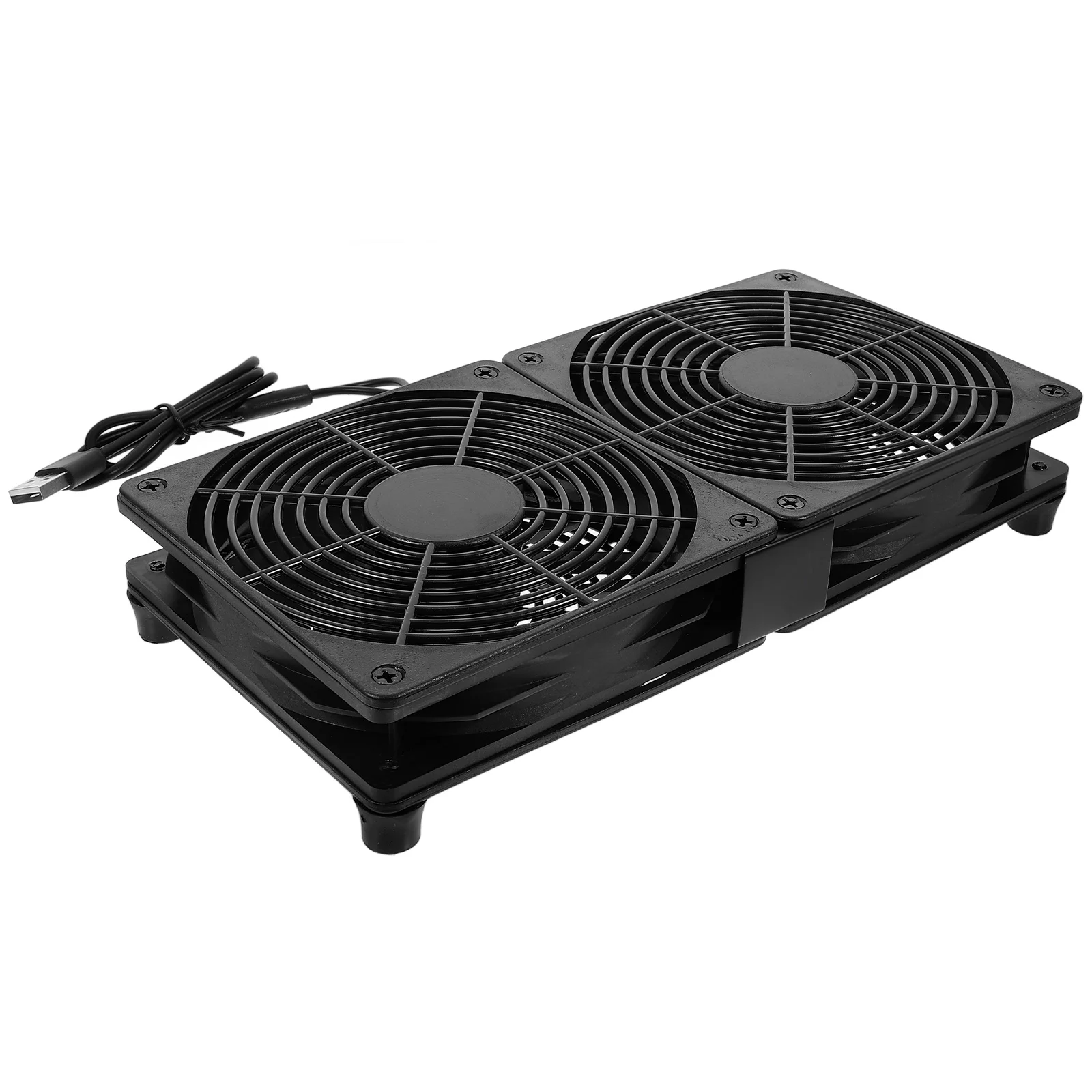 Double Window Fan Cooling Dual Fans Laptop Stand Computer Abs USB Mini For Portable