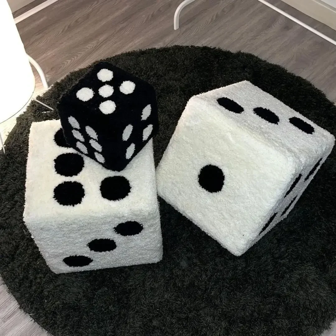 

Hallway Creative Dice Pouf Living Room Makeup Stool Doorway Shoe Changing Stool Small Apartment Low Sitting Pier