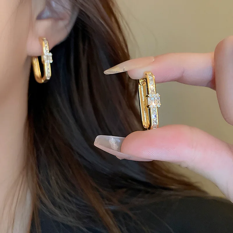 Women's Exquisite Zircon Geometry Statement Earrings
