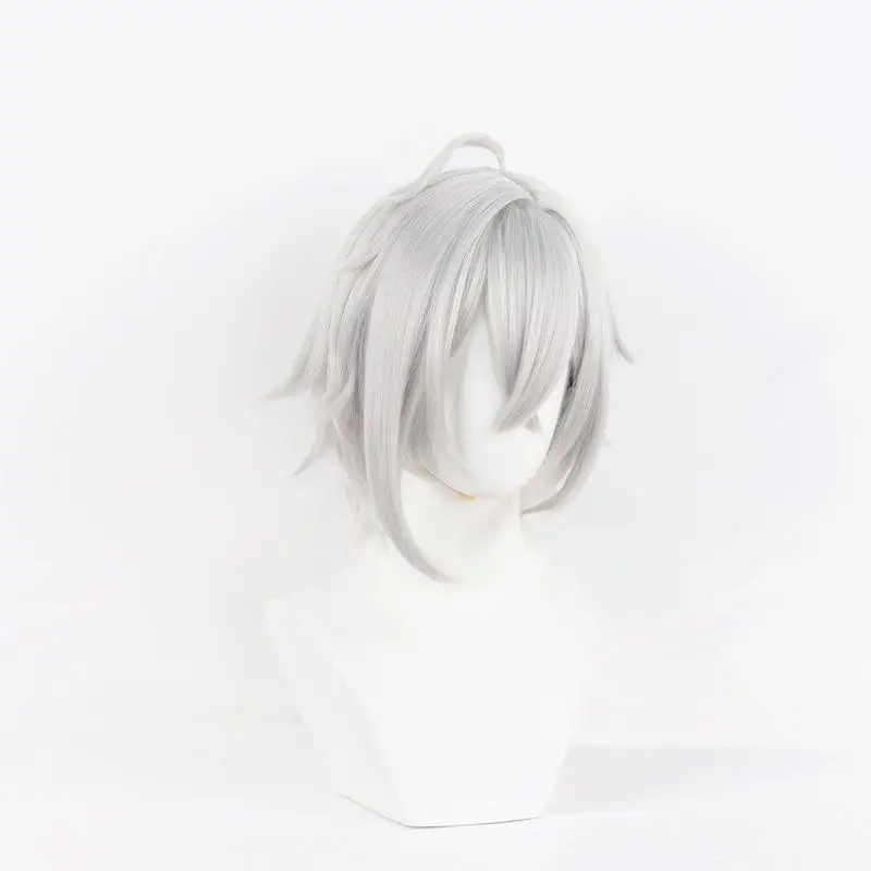 L-email wig Synthetic Hair Game Zenless Zone Zero Seth Lowell Cosplay Wigs 30cm Short White Color Wig Heat Resistant Wig