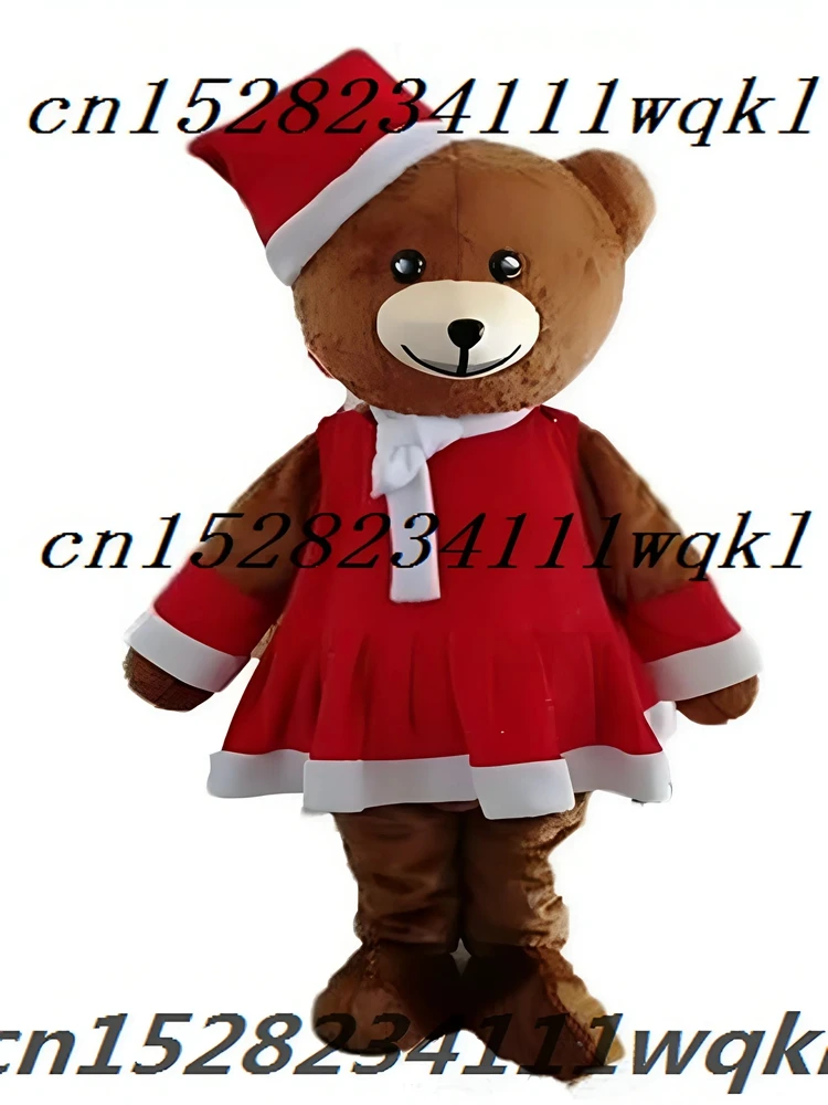 

Christmas Cosplay Costume Red Teddy Bears Mascot Costume Cartoon Character Playground Fancy Dress Party Maskote Anime Carnival