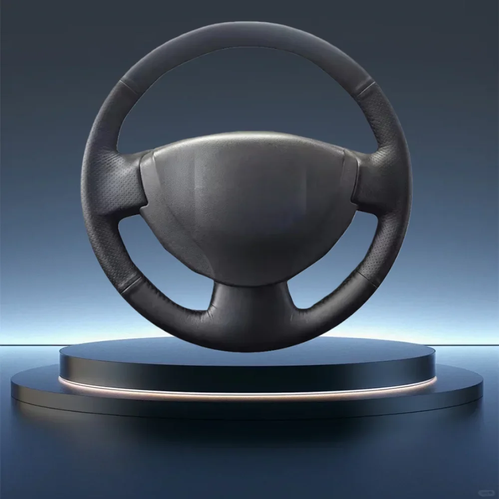 Protector para volante de coche de cuero de microfibra trenzada para Renault Logan 1 Sandero 1 Clio 2 Lada Largus 1 Nissan Almera 3 (G15)