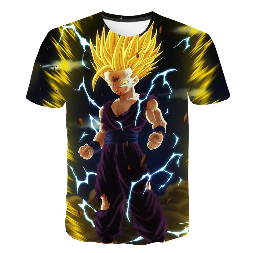 Japan Anime Dragon Ball Goku T-shirt Kids T Shirts Y2K Streetwear Men\'s Tops Vegeta Tee Boys\' Cosplay Short Sleeve Soft Clothing