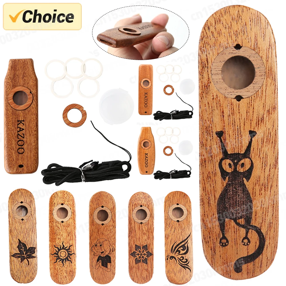 Wooden Kazoo Film Kazoos Accompaniment With Ukulele Guitar Violin Portable Musical Instrument for Kids Christmas Gifts