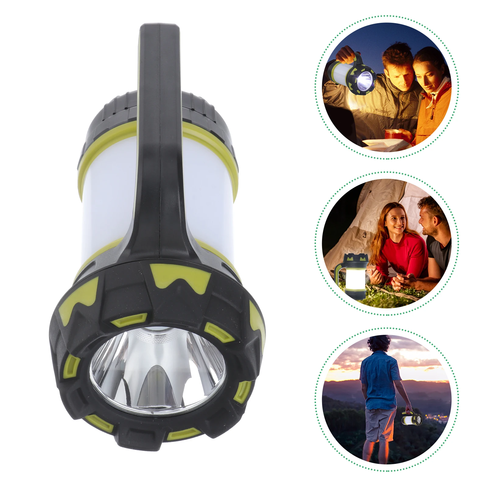 

USB Rechargeable Camping Lantern LED Collapsible Outdoor Flashlight Hiking Emergency 3 Modes Red White Ground Light Easy Use