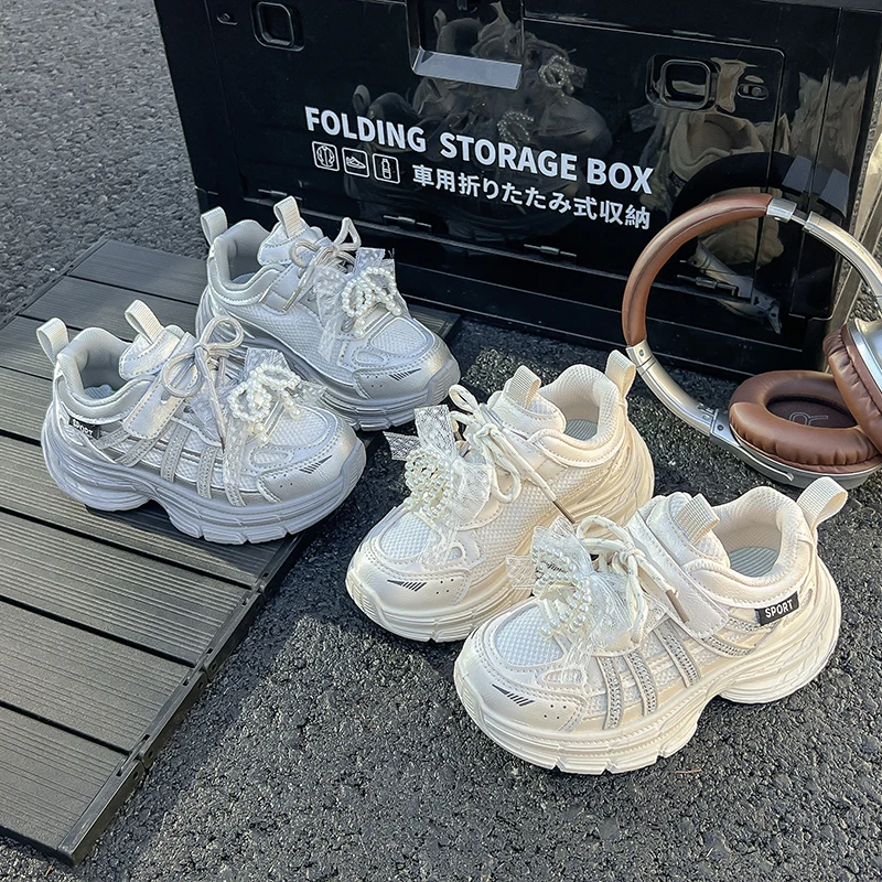 

Новинка 2023 года, детские кроссовки с дышащей мягкой подошвой, детские кроссовки, красивая осенняя новая студенческая повседневная обувь, нескользящая модная обувь