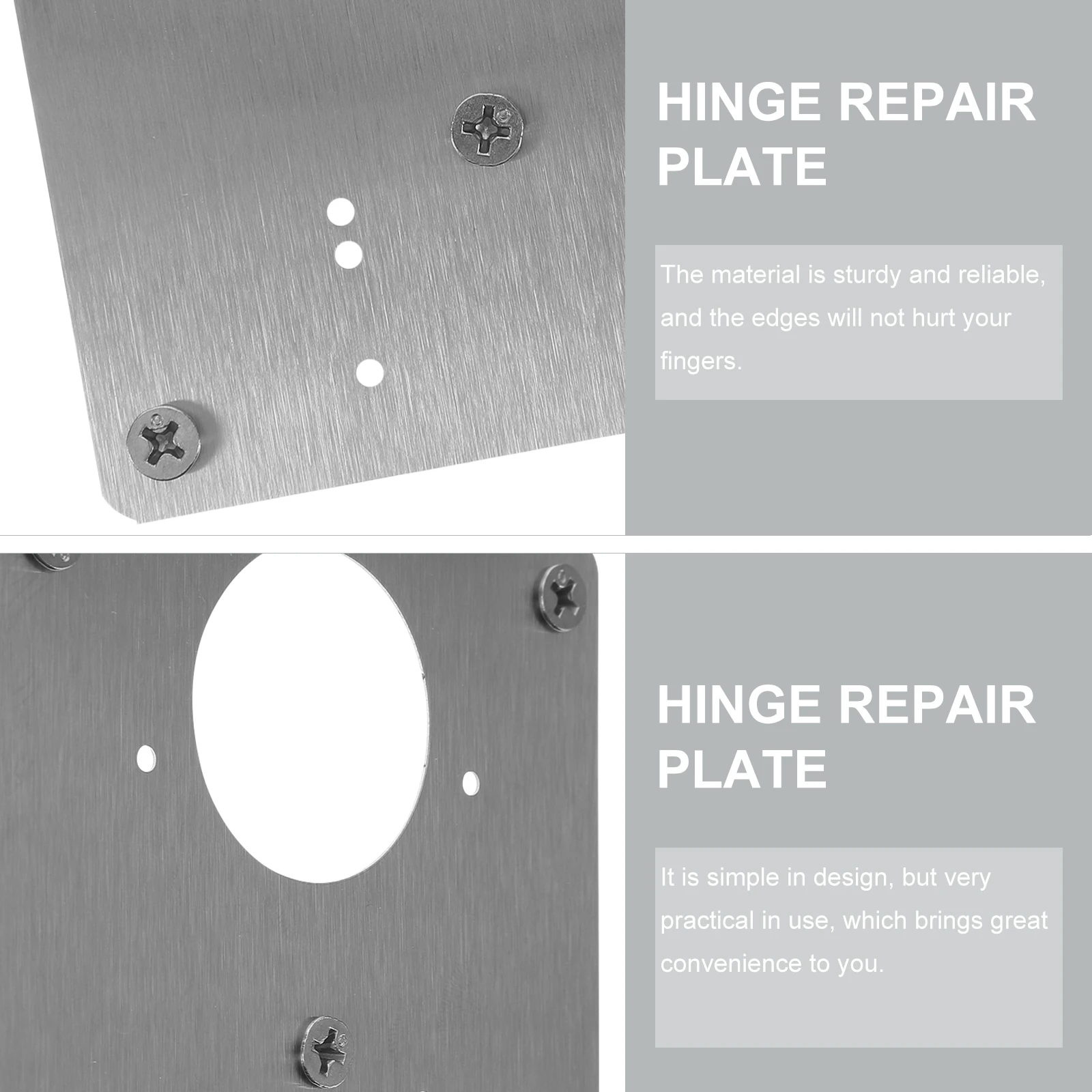 

6pcs Steel Drawer Hinge Plate Hinge Gasket Furniture Hardware Kitchen Cabinet Wooden Doors Repair Plate Durable