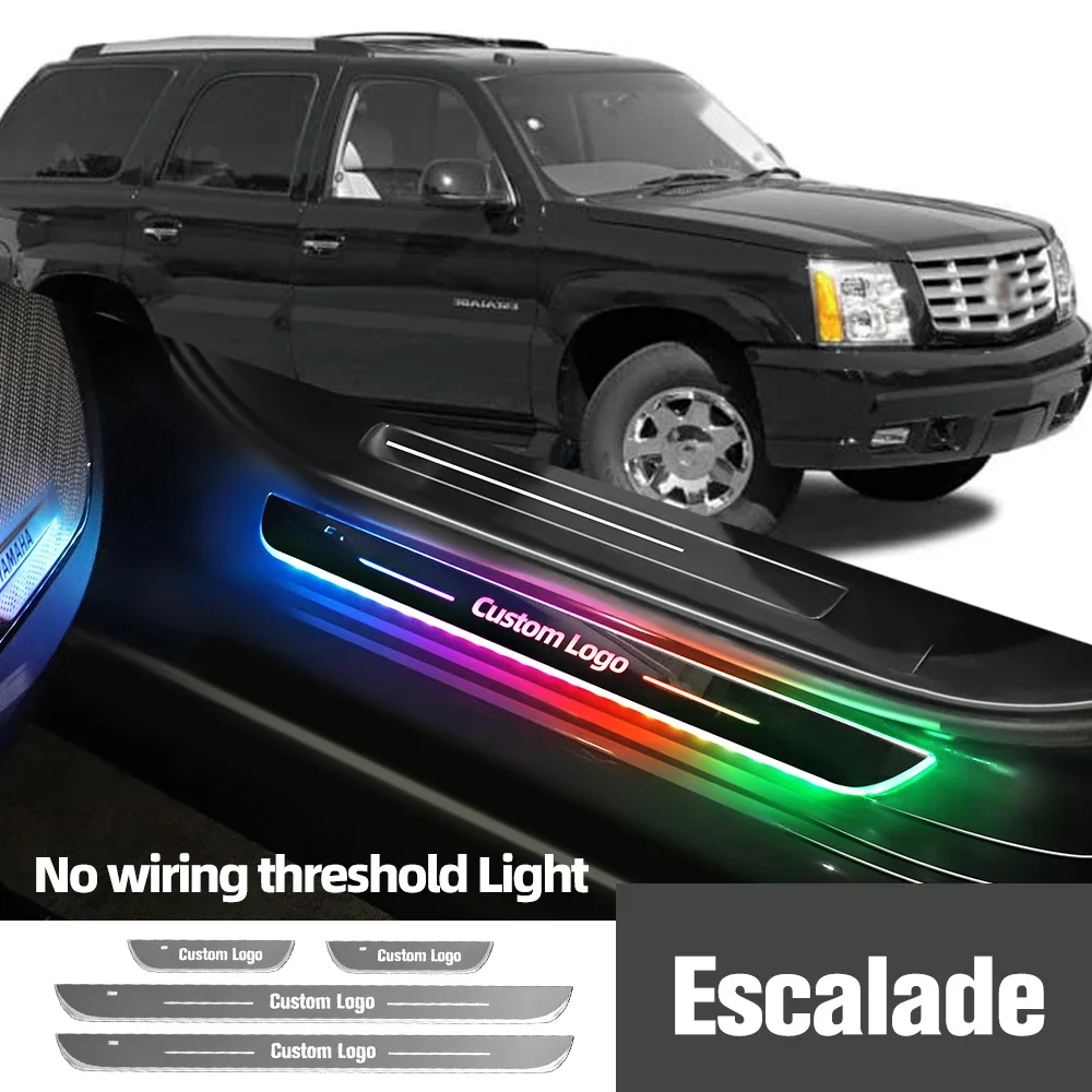 

For Cadillac Escalade 1998-2023 2016 2018 2019 Car Door Sill Light Customized Logo LED Welcome Threshold Pedal Lamp Accessories