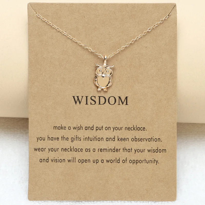 Smart Owl Clavicle Necklace with Alloy Pendant, Snake Bone Chain Short Necklace for Women – Fashion Layering Jewelry