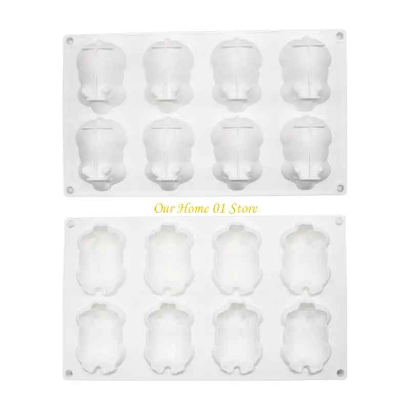 M4YC Soap Molds Silicone Craft Mold Handmade Soap Craft 3D 8-cavity Hamster
