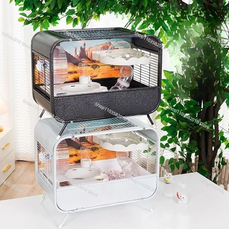 Transparent Hamster Habitat, Large Tunnel Cage & Nest for Golden Hamsters & Guinea Pigs