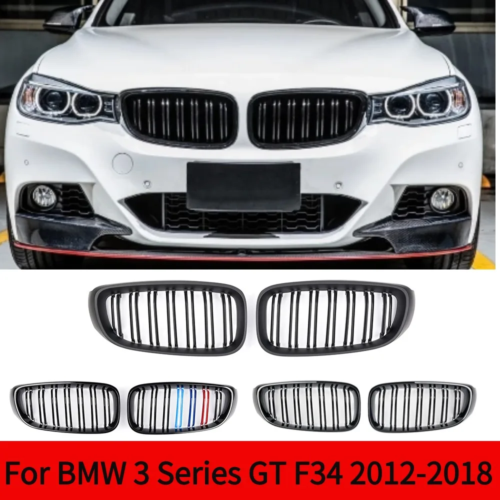 

1 For BMW 3 Series GT F34 2012-2018 Pair High Quality Double Slat Grill Front Kidney Grille 320i 328i 335i XDrive Replacement Gr