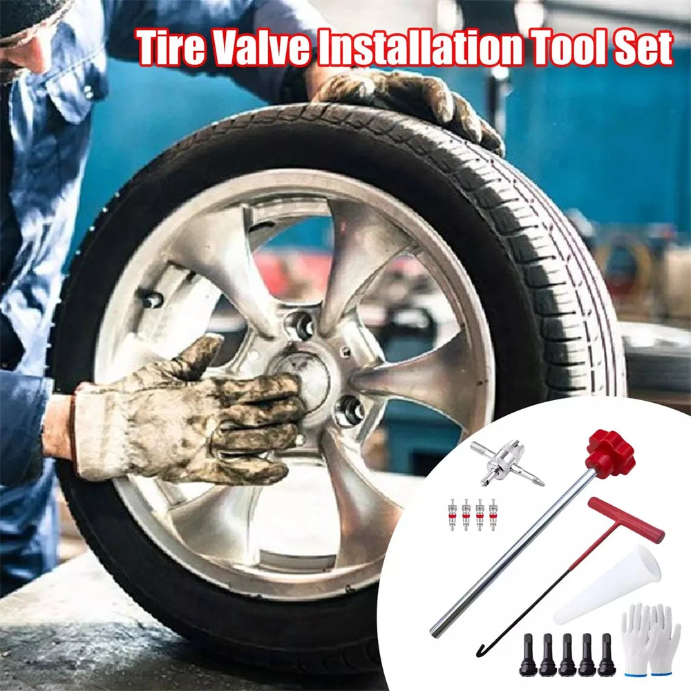 30pc Quick Change Tire Valve Tool Kit Valve Stem Tire Valve Stem for Car motorcycle Valves replacement & installation tool kit