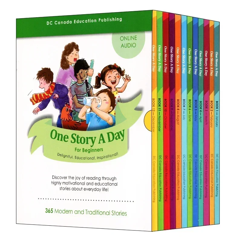 

12 Books English Reading Book One Story A Day for Beginners 365 Stories From Everyday Life Around The World Funny Tales Age 5-7B