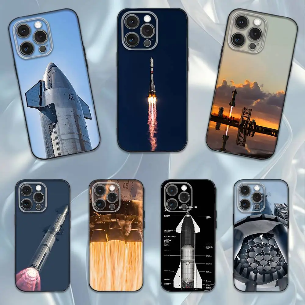 

Spacex Starship Rocket Phone Case For iPhone 16e,16,15,14,13,12,11,Pro,X,XS,Max,XR,Plus,Mini Soft Black Cover