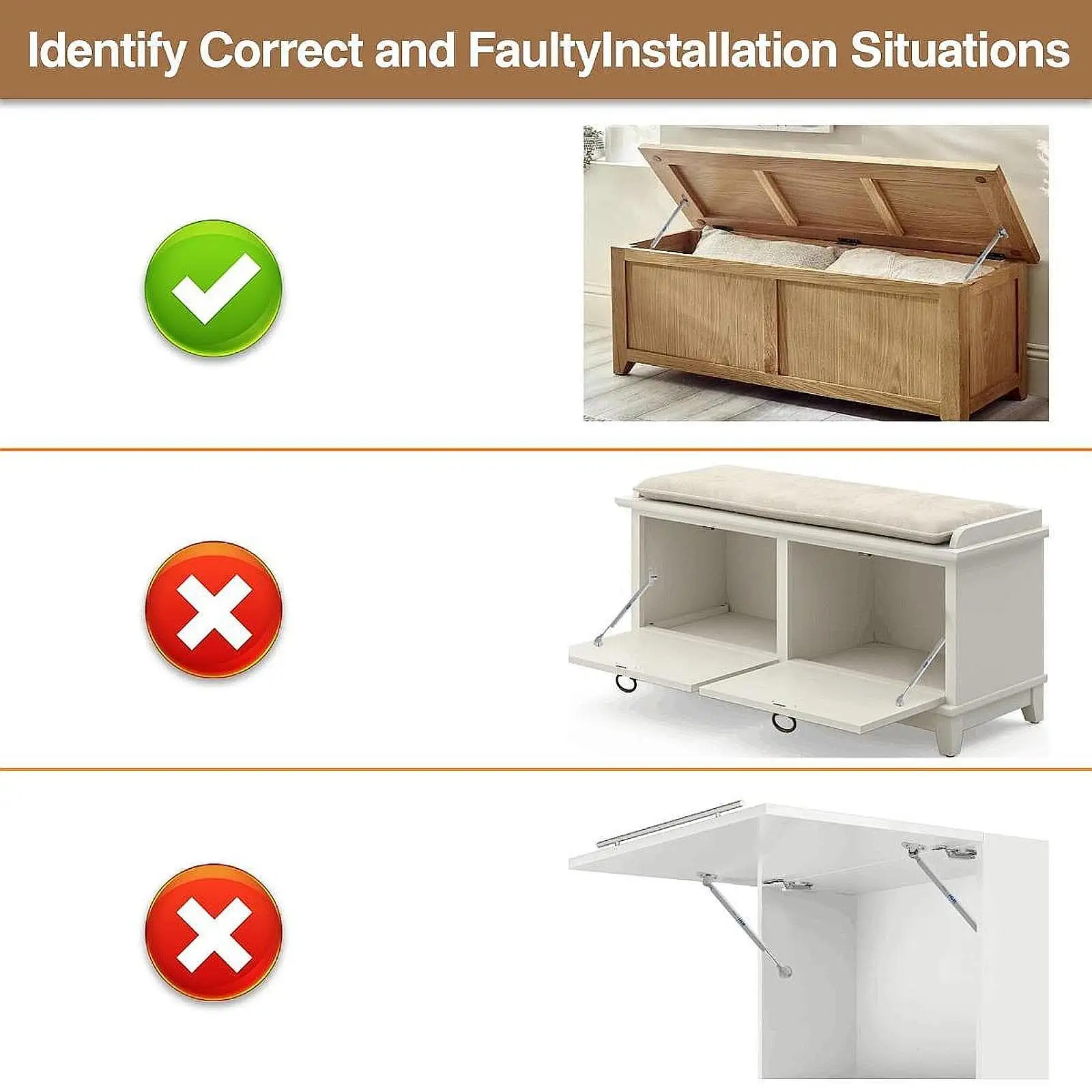 

Wooden Box Lid Support Hinge Soft Closing Hinges for Heavy Flat Curved Lids for Quiet Nursery Furniture Storage