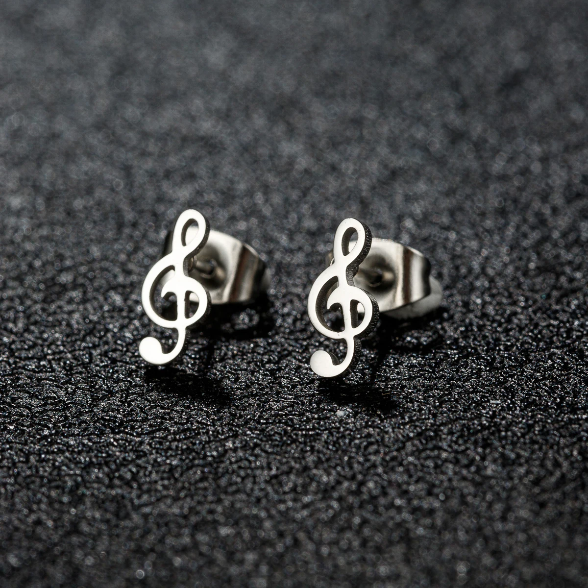 

1 Pair Mini Music Earrings Stainless Steel Lovely Small Ear Studs for Women Charm Musical Note Earring Jewelry gift