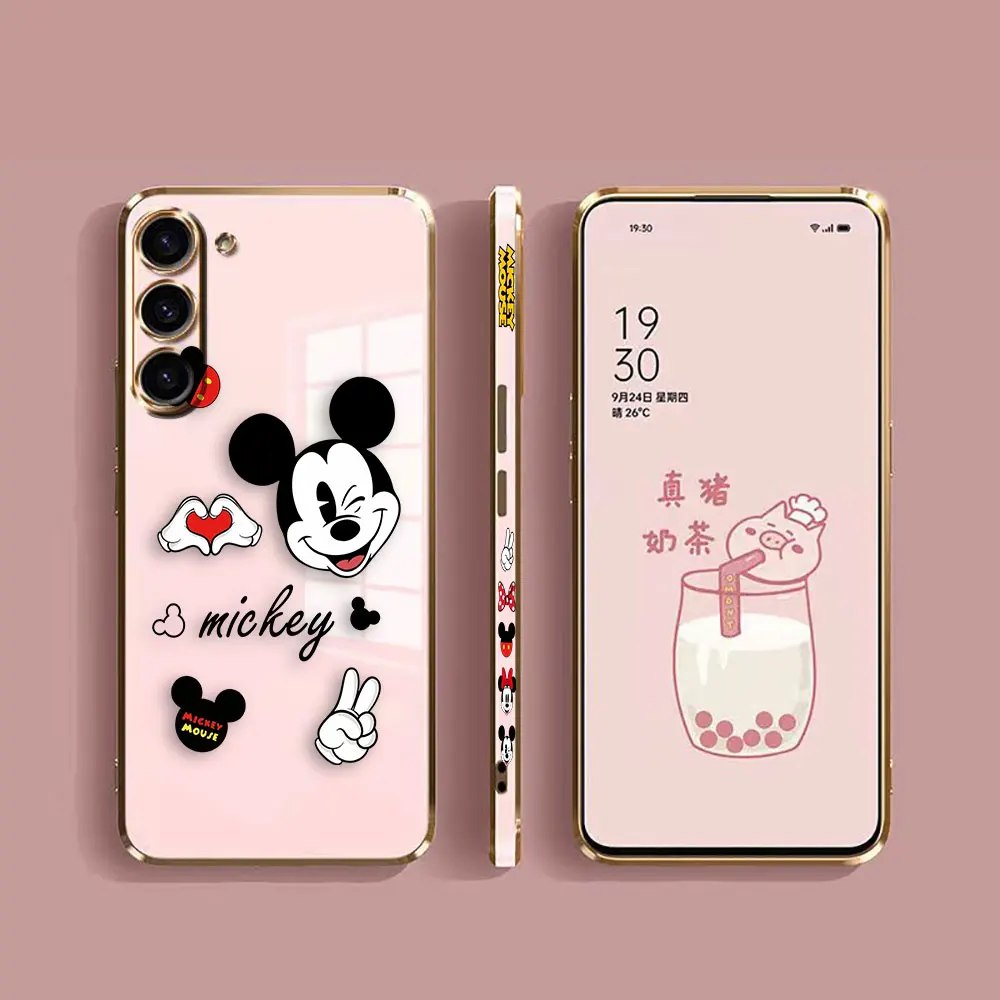 Cover Smooth E-TPU Phone Case For Samsung S24 S23 S22 S21 S20 FE S10 PLUS ULTRA 5G Case Shell Funda Cute M-Mickey M-Minnie Mouse